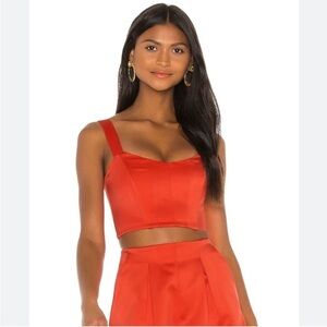 NBD REVOLVE Lina bustier top in orange size large